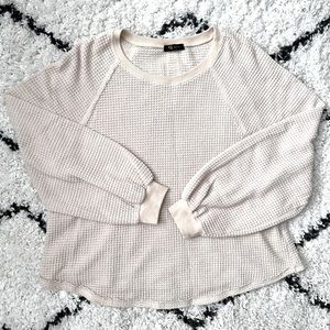 Boutique brand balloon sleeve waffle tunic